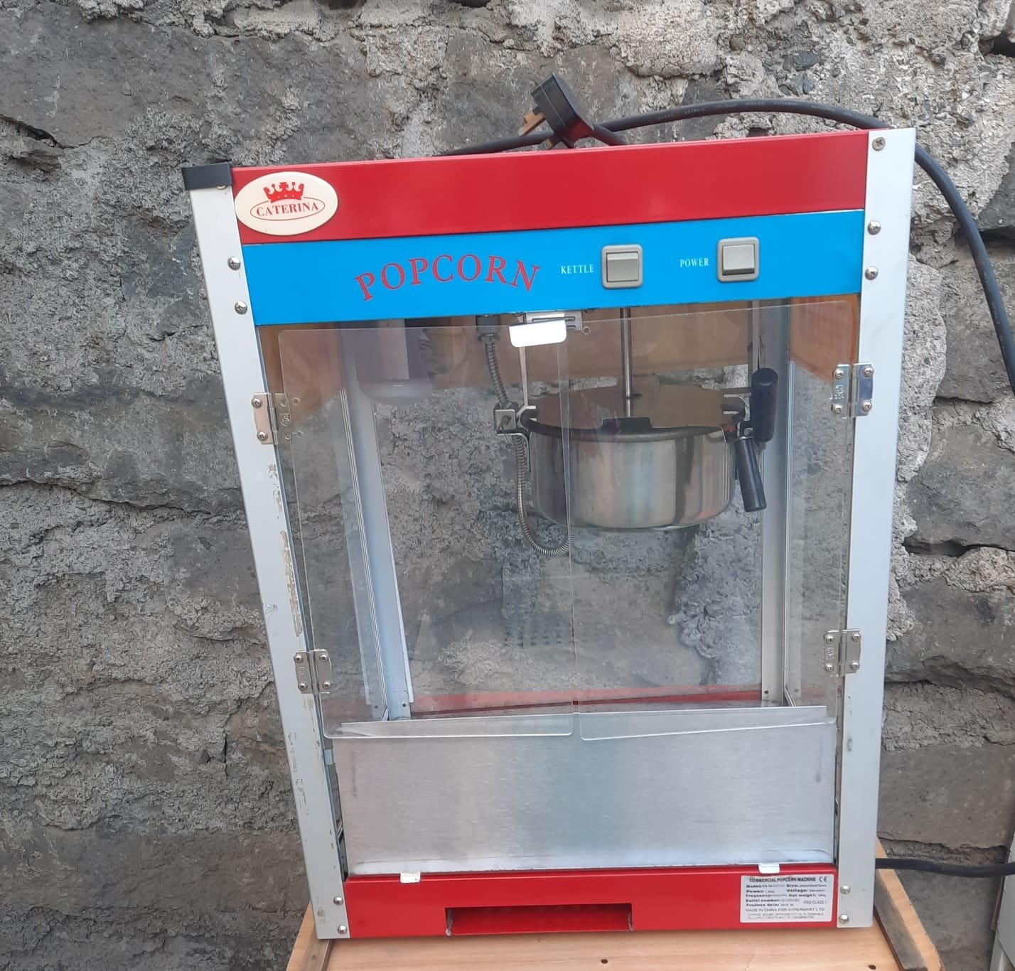 Caterina brand commercial popcorn machine. CT/127